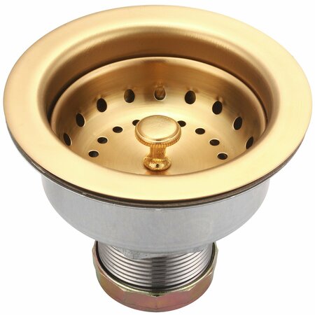 OLYMPIA Stainless Steel Double Cup Basket Strainer in PVD Brushed Gold ACS-300400-BG